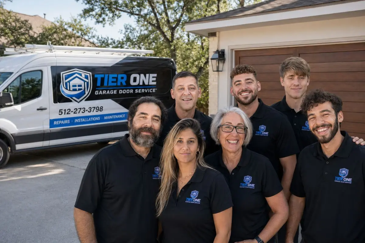 The Tier One Garage Door Service team with their service van